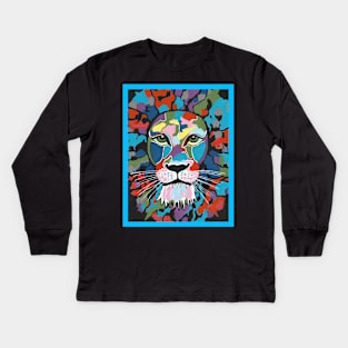 MAJESTIC Lion Painting Kids Long Sleeve T-Shirt